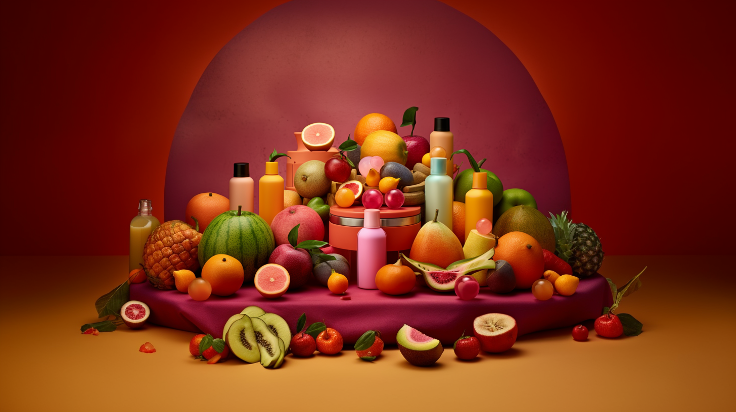 Produits Glow Recipe colorés et naturels, mettant en avant des soins de la peau fruités pour hydratation et éclat, dans un packaging lumineux et attrayant.